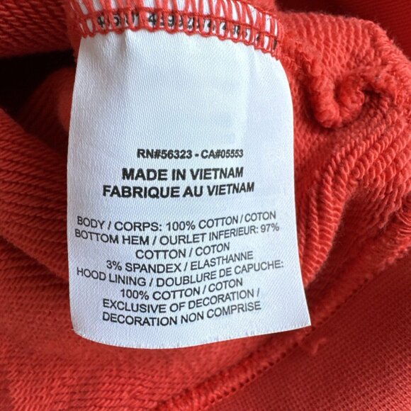 Vintage Y2K Nike Sportswear NSW Block Logo Hoodie  Sweater - Mens Medium Orange - Picture 9 of 10